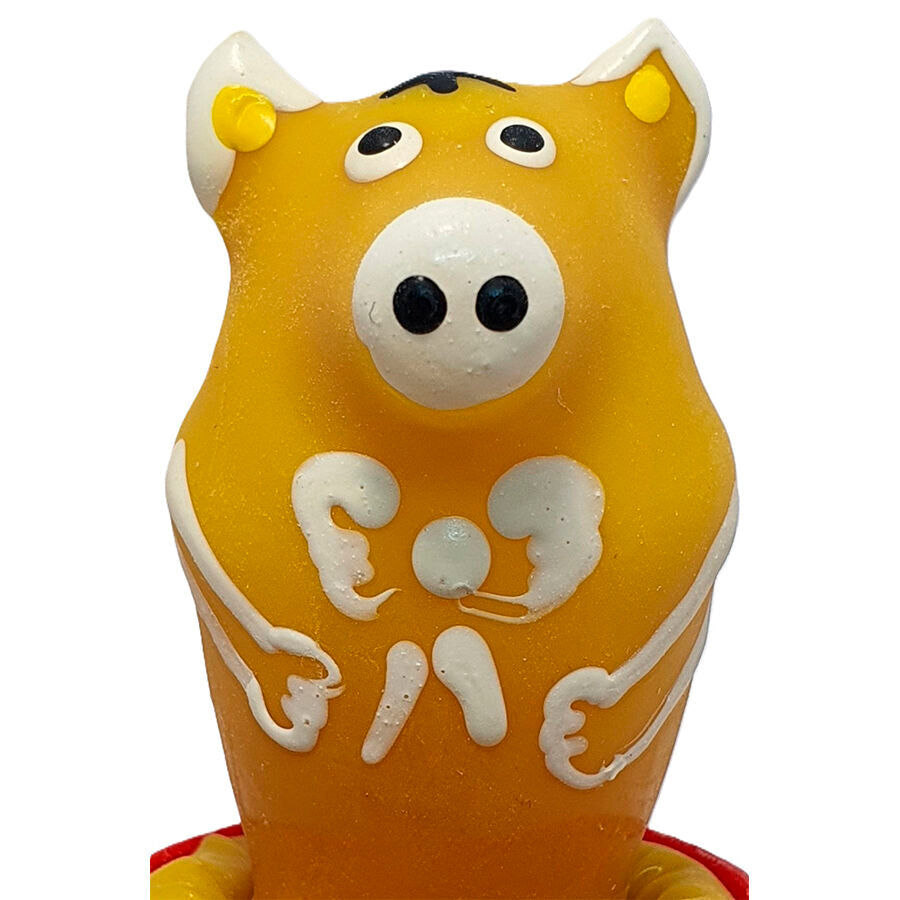 Preservativos Decorativos Pintados à Mão - Porco Amarelo Sentado