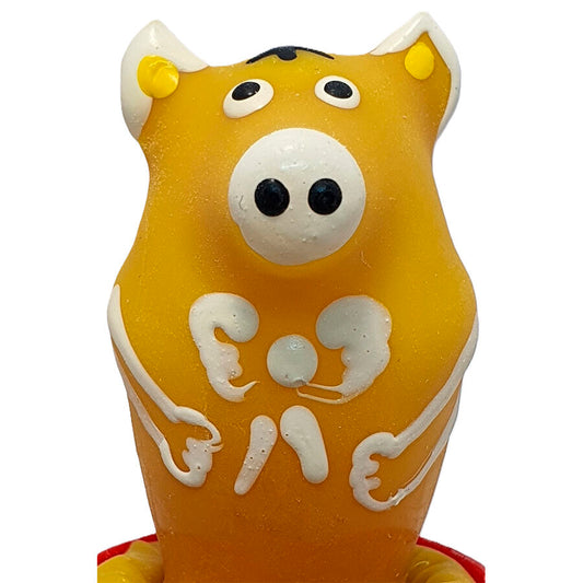 Preservativos Decorativos Pintados à Mão - Porco Amarelo Sentado