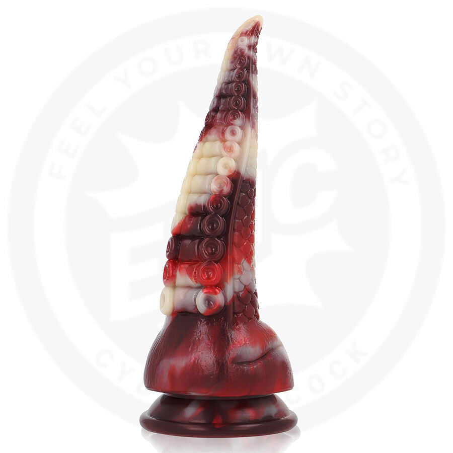 Dildo realista EPIC CYBERSILICOCK Draxis Sombra Abissal, detalhe da textura e formato místico.
