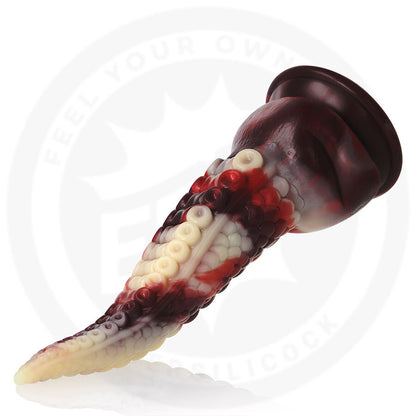 Dildo realista EPIC CYBERSILICOCK Draxis Sombra Abissal, detalhe da textura e formato místico.