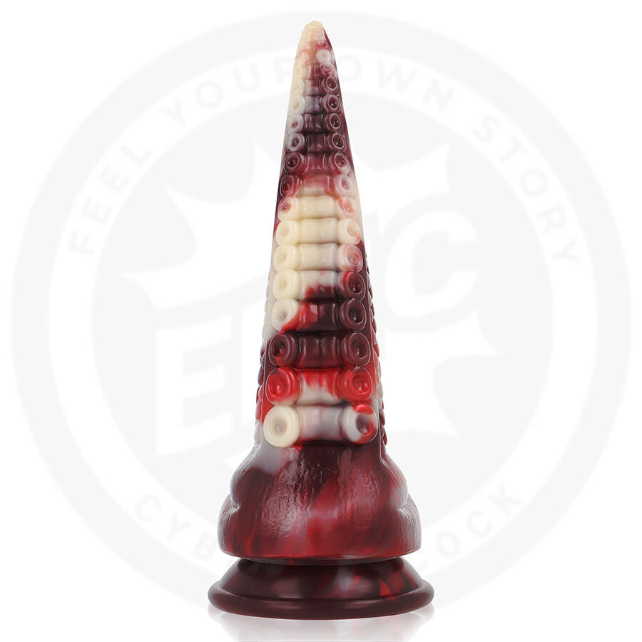 Dildo realista EPIC CYBERSILICOCK Draxis Sombra Abissal, detalhe da textura e formato místico.