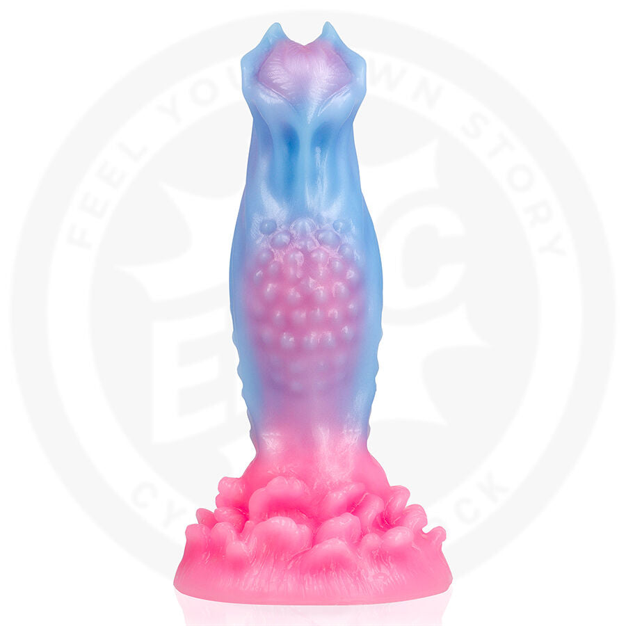 Close-up do Dildo EPIC CYBERSILICOCK Oceara Dawn em silicone, mostrando a sua forma ergonómica e textura.