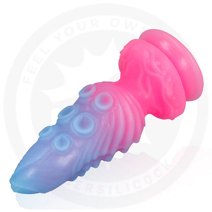 Close-up do Dildo EPIC CYBERSILICOCK Hydrala Mystic Tides, mostrando seu design inspirado em ondas e textura suave.