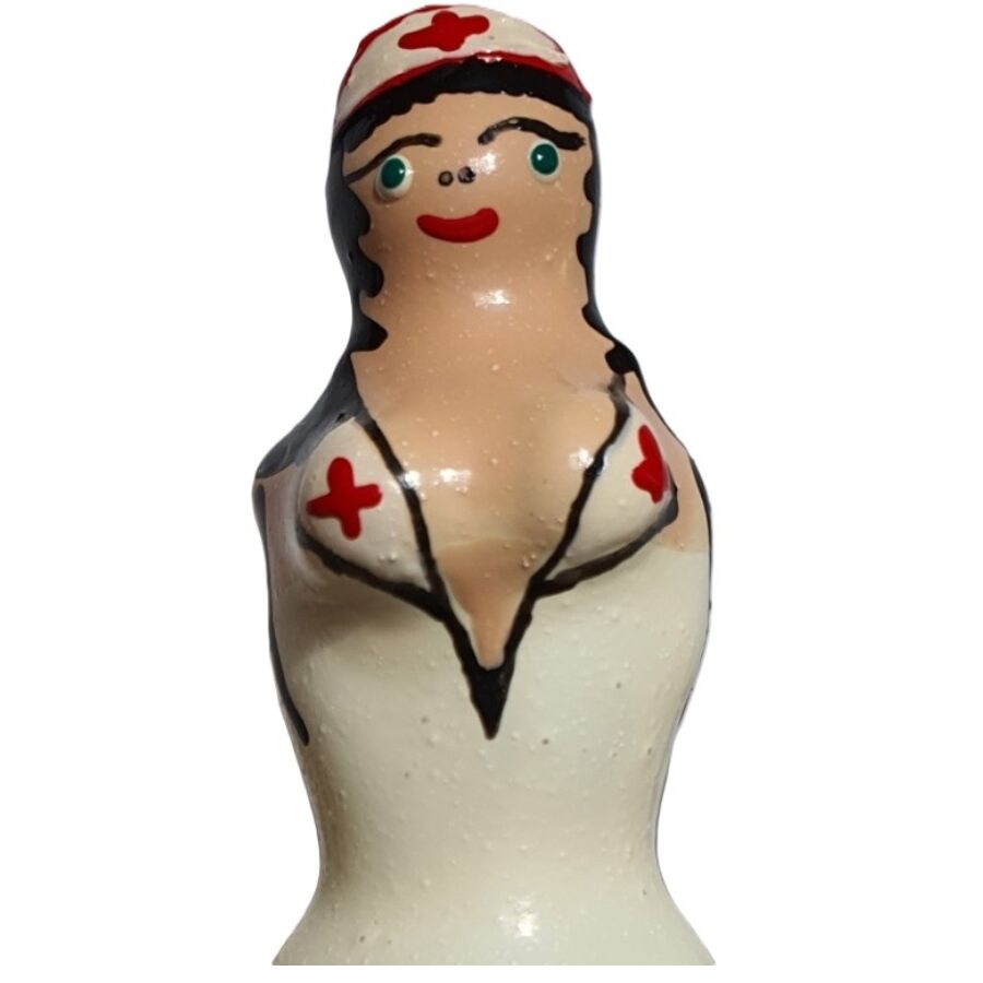 Preservativos Pintados à Mão Enfermeira Loira