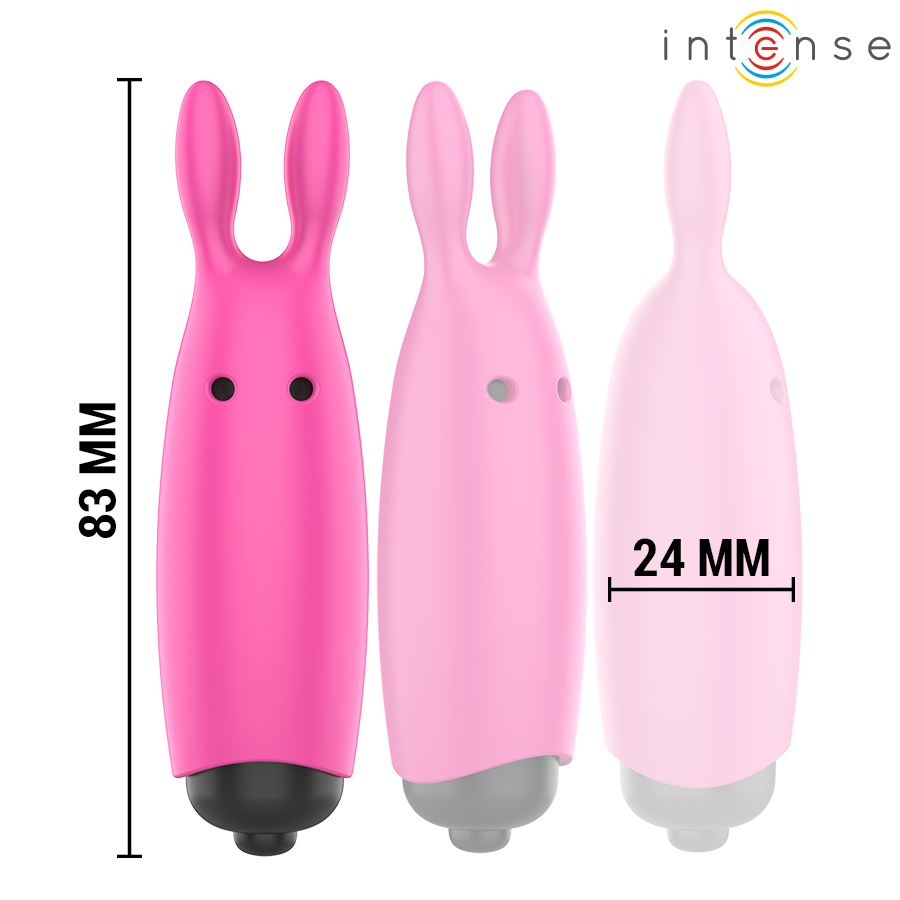 INTENSE Bala Vibratória Hopper Rosa 8.3cm, mostrando o design compacto e a textura de silicone suave.