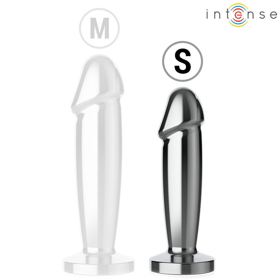 INTENSE Plug Anal Vibratório de Metal com Controle Remoto S, mostrando design elegante e funcionalidade.