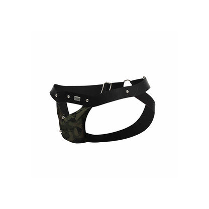 Jockstrap Sportsman Verde MOB - DNGEON, exibindo o design desportivo e sexy.
