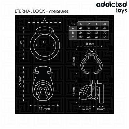 Gaiola de castidade ADDICTED TOYS Locked com anéis e dilatador uretral.