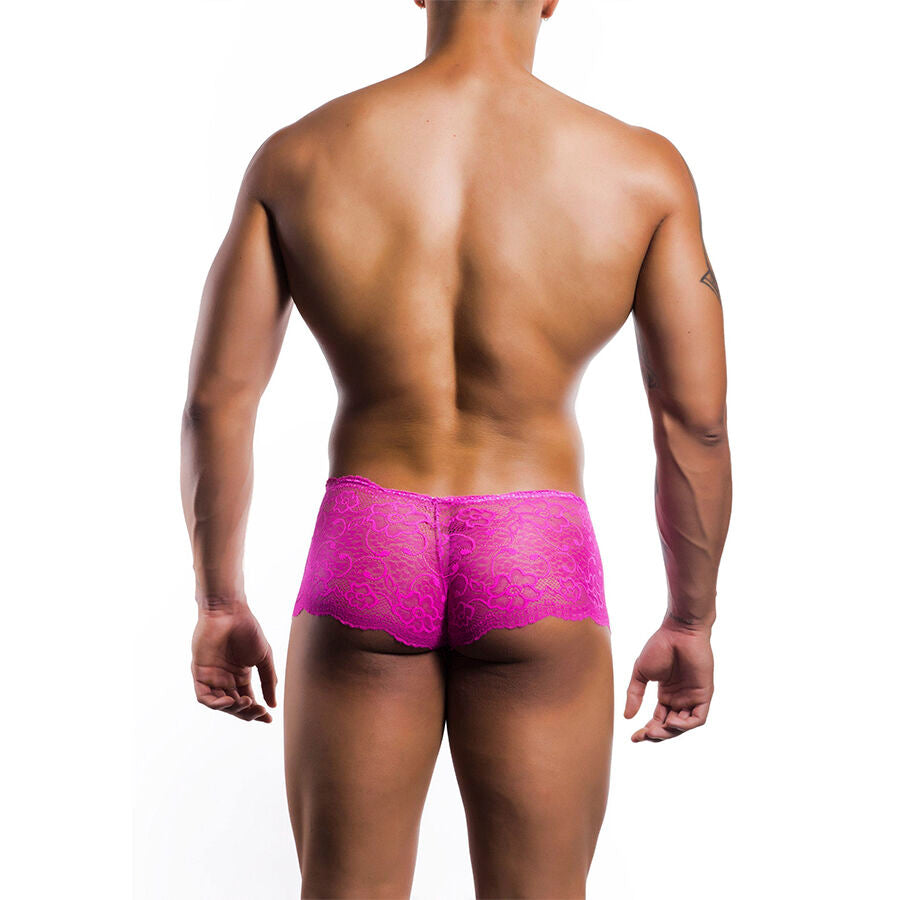 Boxer de Renda Transparente Rosa