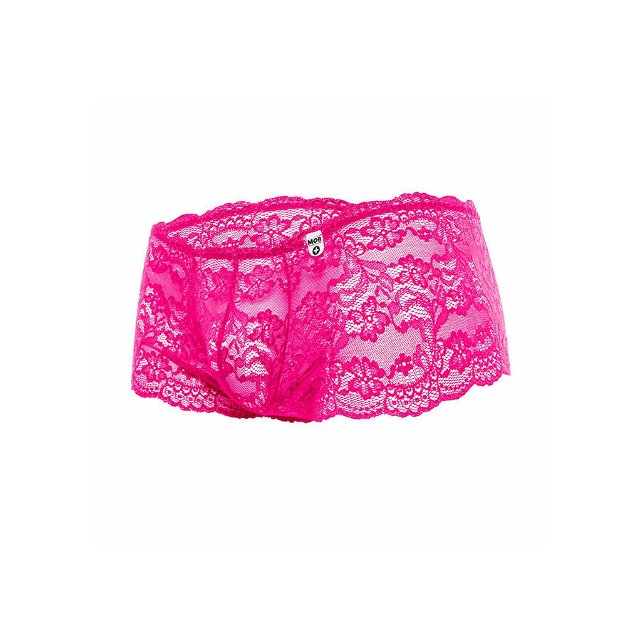 Boxer de Renda Transparente Rosa
