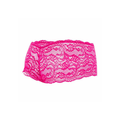 Boxer de Renda Transparente Rosa