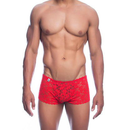 Boxer de Renda Vermelha Sensual