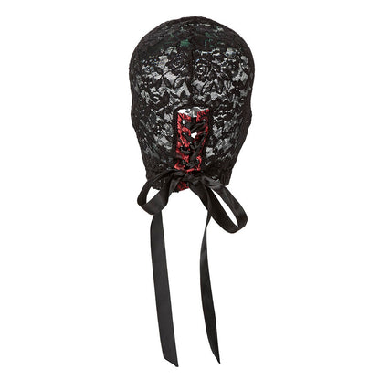 Máscara Balaclava de Renda Preta com Laço