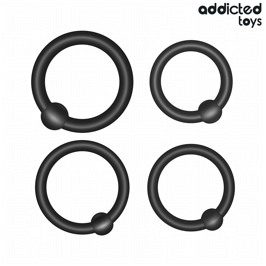 Conjunto de Anéis Penianos de Silicone ADDICTED TOYS para controlo e estimulação