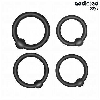 Conjunto de Anéis Penianos de Silicone ADDICTED TOYS para controlo e estimulação