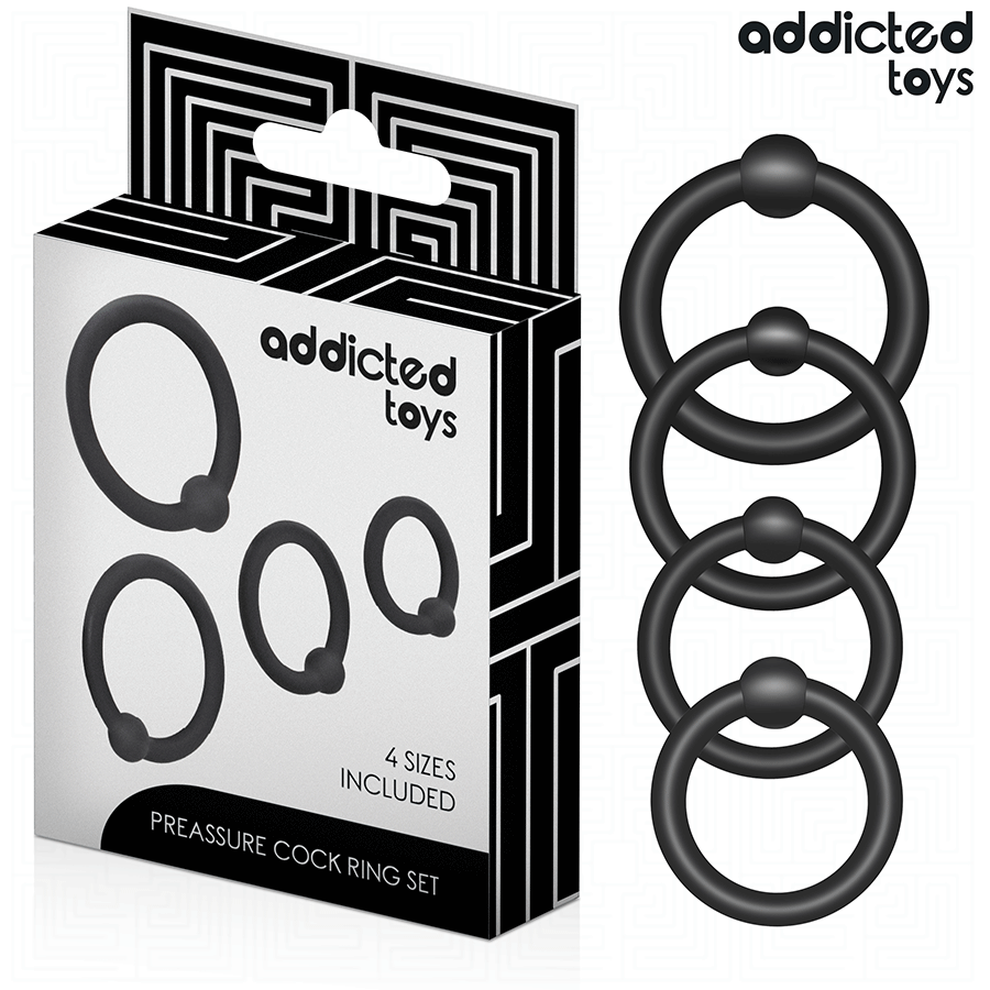 Conjunto de Anéis Penianos de Silicone ADDICTED TOYS para controlo e estimulação