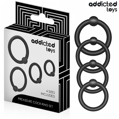 Conjunto de Anéis Penianos de Silicone ADDICTED TOYS para controlo e estimulação