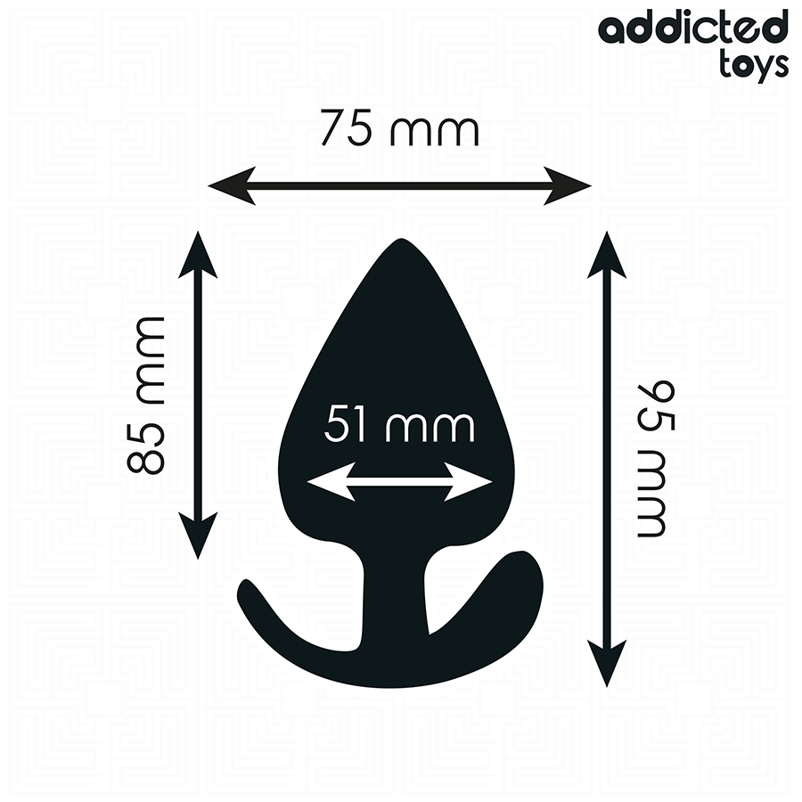 Close-up do Plug Anal XL Addicted Toys em silicone, projetado para estimulação profunda e confortável.