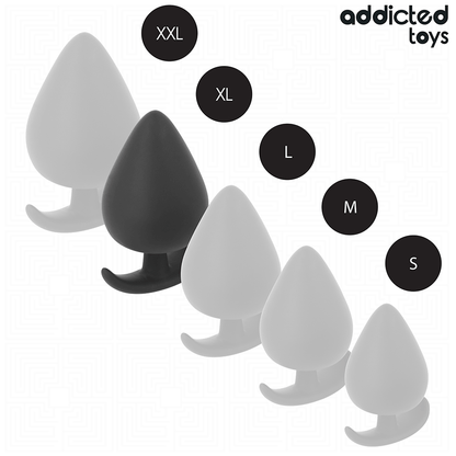 Close-up do Plug Anal XL Addicted Toys em silicone, projetado para estimulação profunda e confortável.