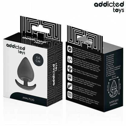 Imagem de um Plug Anal de Silicone ADDICTED TOYS (66mm) com design ergonómico.