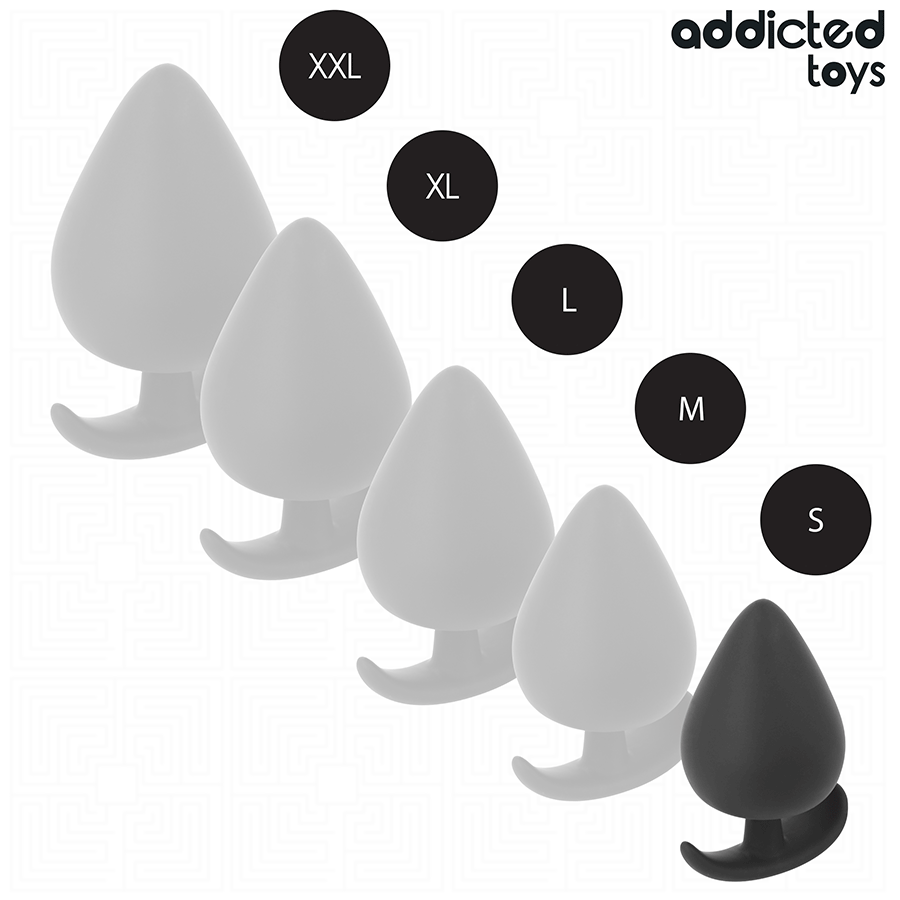Plug Anal Addicted Toys de silicone, tamanho S (5,3 cm), ideal para estimulação anal. Confortável e seguro.