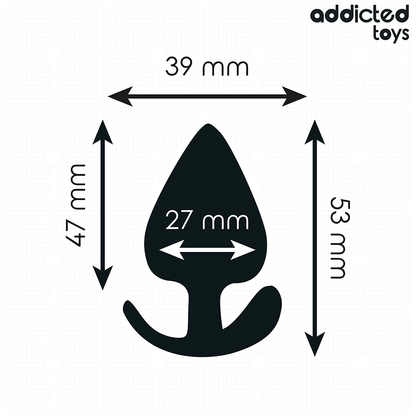 Plug Anal Addicted Toys de silicone, tamanho S (5,3 cm), ideal para estimulação anal. Confortável e seguro.