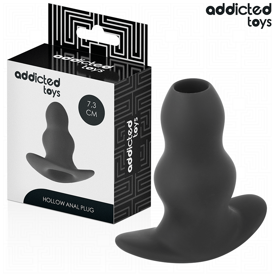 Imagem do Plug Anal Oco Addicted Toys Tamanho S de silicone, exibindo seu design ergonômico e cavidade interna.