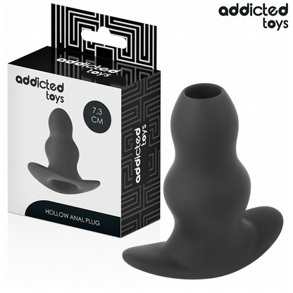 Imagem do Plug Anal Oco Addicted Toys Tamanho S de silicone, exibindo seu design ergonômico e cavidade interna.