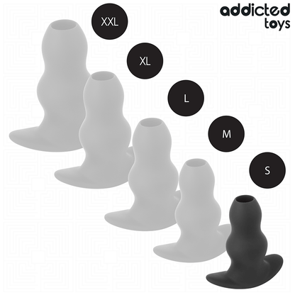 Imagem do Plug Anal Oco Addicted Toys Tamanho S de silicone, exibindo seu design ergonômico e cavidade interna.