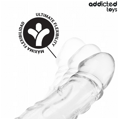 Extensão de Pénis Transparente ADDICTED TOYS 27 CM, para aumento temporário.