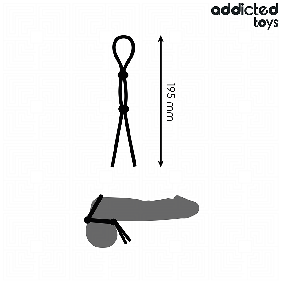 Corda peniana de silicone Addicted Toys Double Loop para controlo e estimulação.