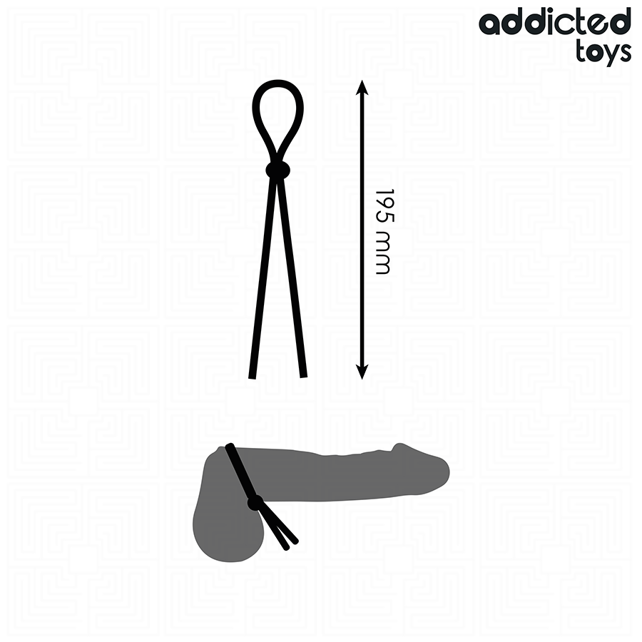 Corda peniana de silicone Addicted Toys para controle e estimulação, mostrando seu design de alça única e material macio.