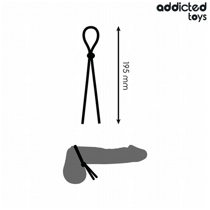 Corda peniana de silicone Addicted Toys para controle e estimulação, mostrando seu design de alça única e material macio.