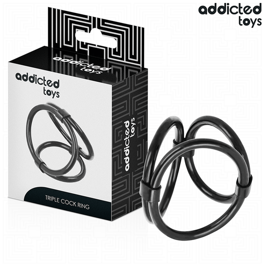 Close-up of the ADDICTED TOYS Anel Triplo Peniano, showing its flexible material and three ring design.