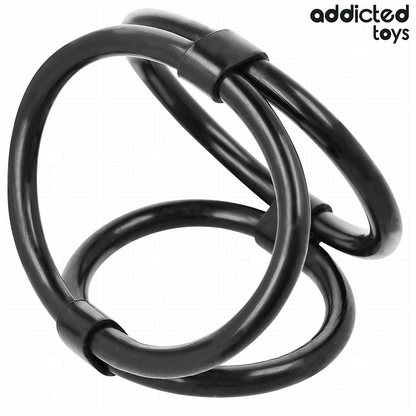 Close-up of the ADDICTED TOYS Anel Triplo Peniano, showing its flexible material and three ring design.