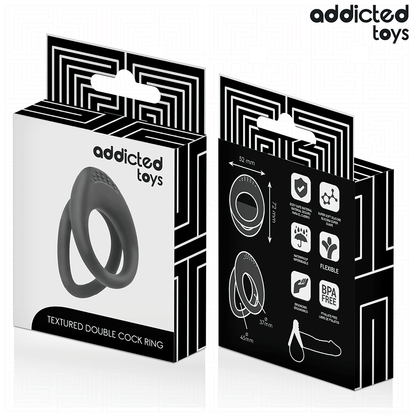Imagem do Anel de Pênis com Dupla Textura da Addicted Toys, destacando seu design e características.