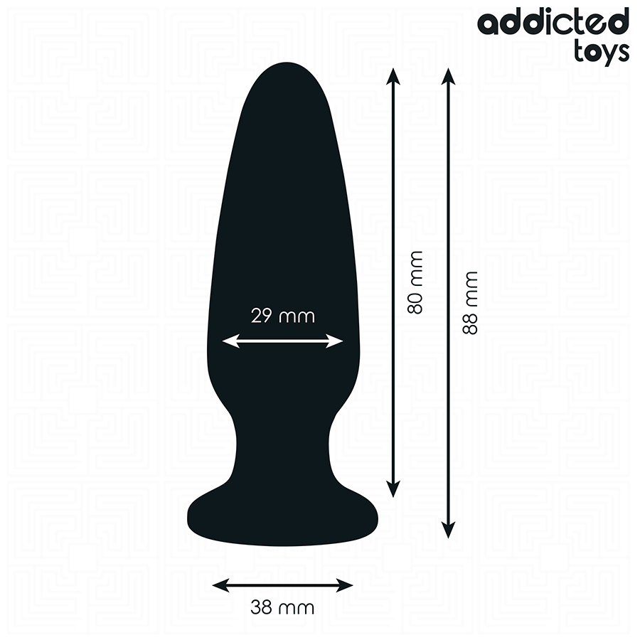Plug anal Addicted Toys tamanho S com joia, feito de silicone macio e design elegante.