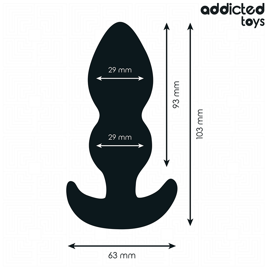 Close-up do Plug Anal Tamanho S da Addicted Toys em silicone médico.