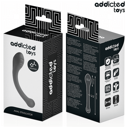 Estimulador Anal ADDICTED TOYS de 18cm em silicone, mostrando as variações de espessura e design ergonômico.