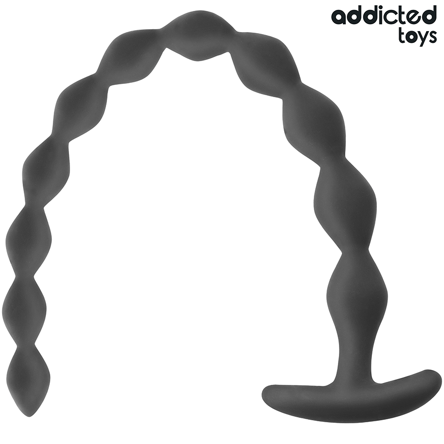 Plug Anal Extra Longo ADDICTED TOYS em silicone, detalhe do design alongado para estimulação profunda.