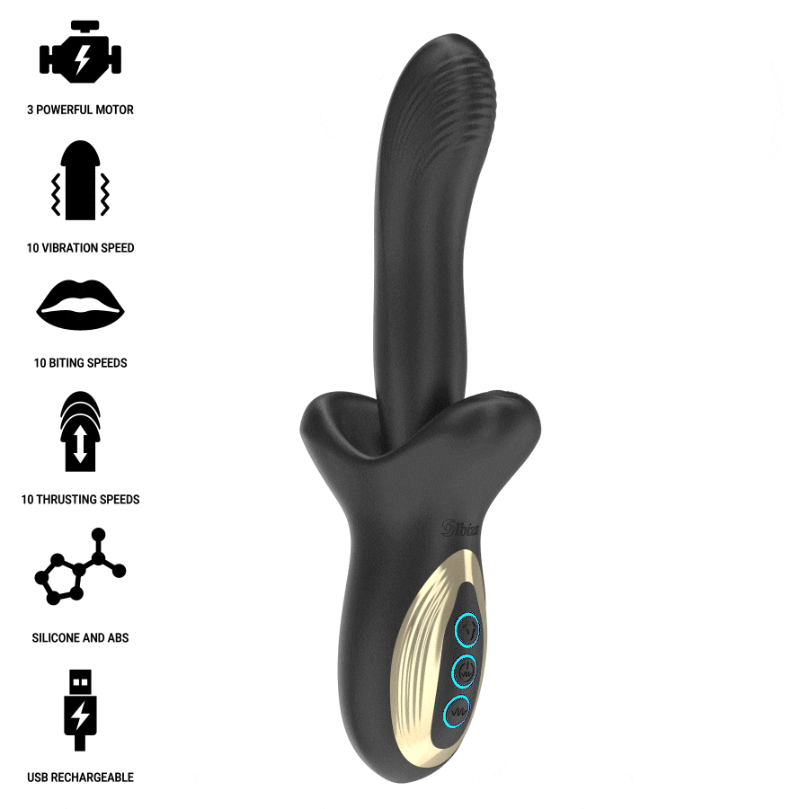Vibrador Rotativo IBIZA com Múltiplos Motores e Efeito de Mordida para Estimulação Intensa