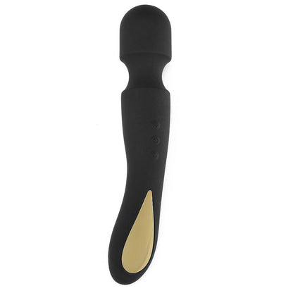 Close-up of the TOYJOY Massageador Zenith Light Preto, showcasing its premium silicone texture, ergonomic design, and LED light feature.