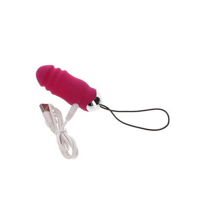 Vibrador TOYJOY Sunny Side Up & Down Fúcsia com controle remoto, destacando seu design ergonômico e material de silicone.