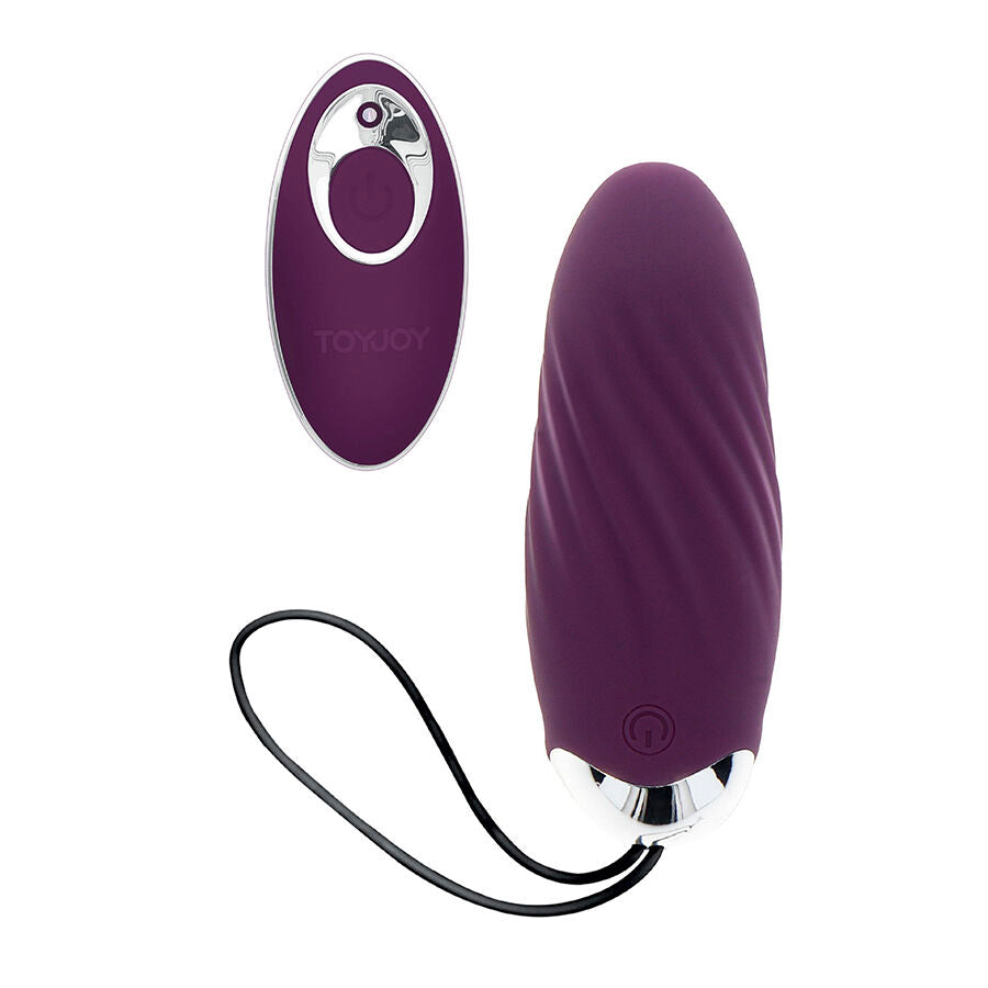 Vibrador TOYJOY Knock Knock Eggstavagant Controle Remoto Roxo em silicone macio.