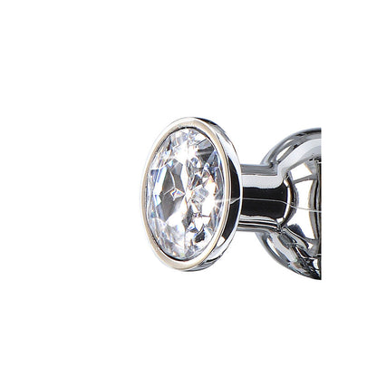 Imagem do TOYJOY Plug Anal Pequeno Diamond Bum Bijou Alumínio com detalhe de joia prateada.
