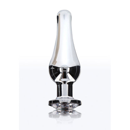 TOYJOY Plug Anal Grande Diamante Bum Bijou com joia prateada, detalhe do material de alumínio e formato ergonómico.