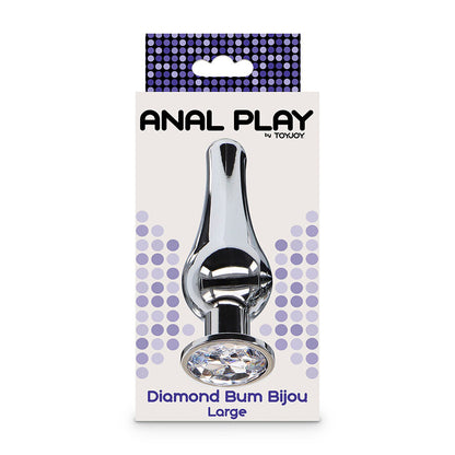 TOYJOY Plug Anal Grande Diamante Bum Bijou com joia prateada, detalhe do material de alumínio e formato ergonómico.