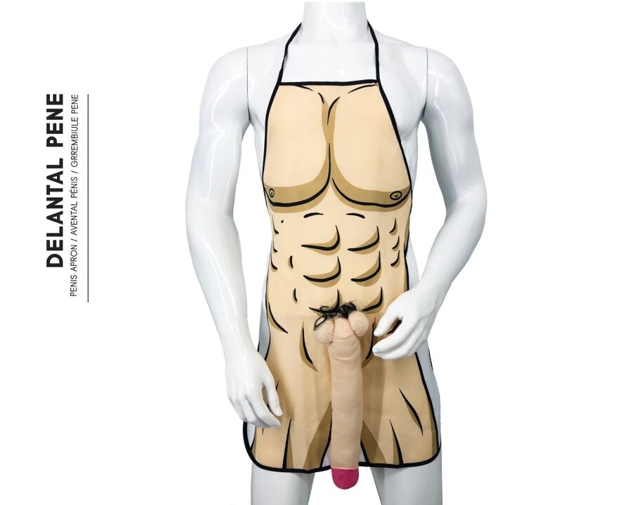 Avental Ousado com Pénis 3D e Torso Musculoso