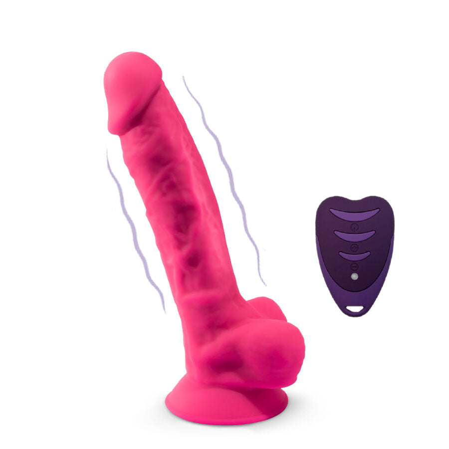 SILEXD Vibrador Realista com 10 Vibrações e Controle Remoto na cor rosa