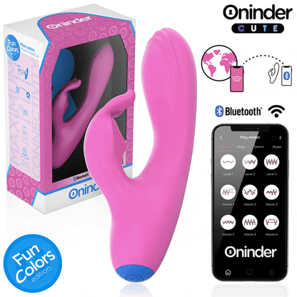 Vibrador ONINDER CUTE Love Bunny com controlo por app, design ergonómico e estimulação dupla para Ponto G e clitóris.